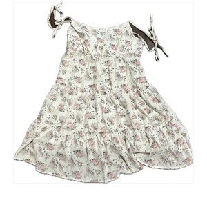 SHEIN Floral Shell Print Self-Tie Cami Mini Dress XS Cottagecore Easter Spring